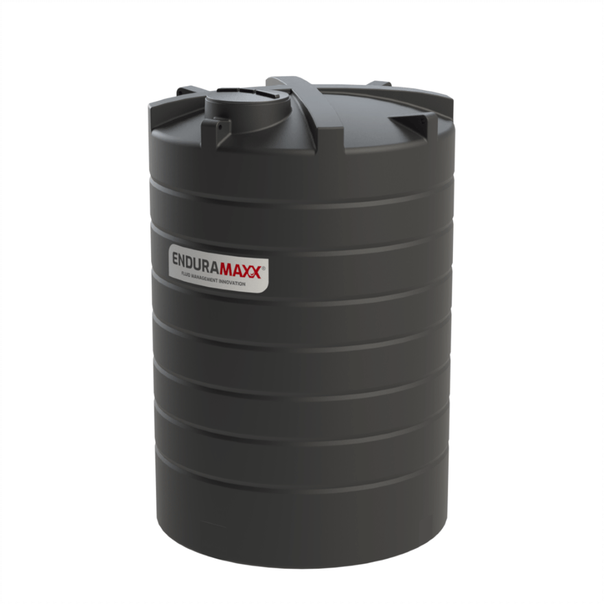 15,000 Litre Vertical Tank - Black - Potable Water