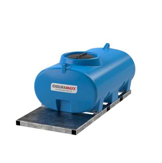 1,200 Litre Skid Mounted Bowser with Pump Plate - Black Tank & 1" Ball Valve
